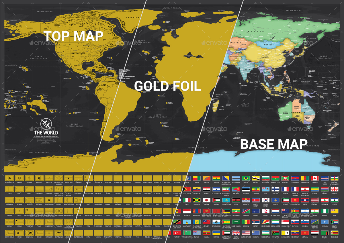 Scratch Off World Map, Vectors | GraphicRiver